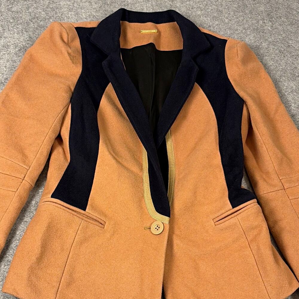 Rebecca Minkoff Tan/Black Colorblock One Button Lined Blazer Women's Size 4